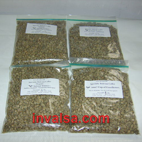 Bolivia/Colombia Micro Lots Sampler Pack 2E: Four one-pound green coffees