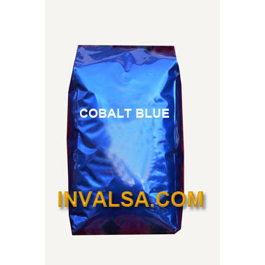 10 Foil Gusseted Bags with Valve (Cobalt Blue) 5-6 lbs.